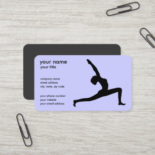 Yoga Pose White Silhouette Business Cards Visitenkarte