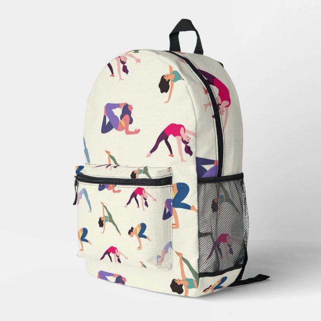 Yoga-Posen Bedruckter Rucksack (Rückseitige Ecke Rechts)
