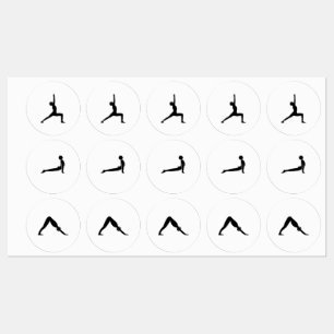 Yoga-Posen Etiketten