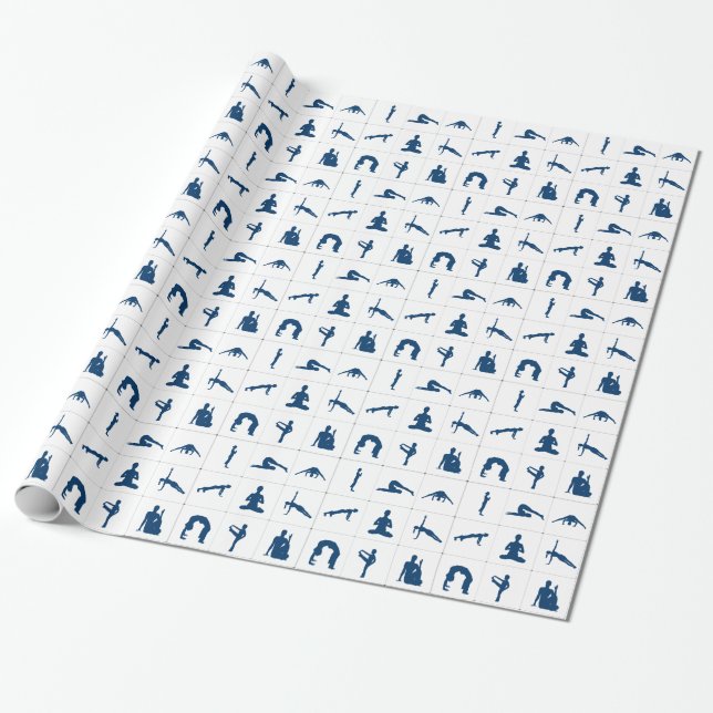 Yoga-Posen Geschenkpapier (Ungerollt)