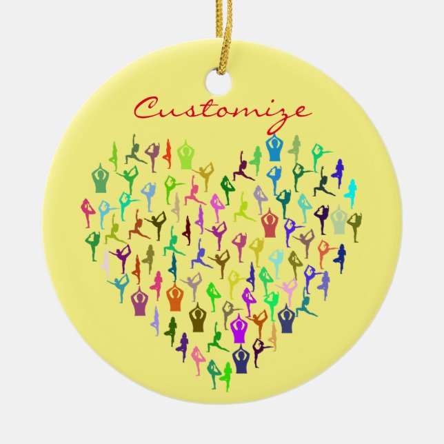 Yoga-Posen Herz Thunder_Cove Keramik Ornament (Vorne)