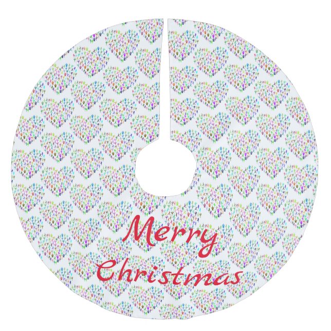 Yoga-Posen Herz Thunder_Cove Polyester Weihnachtsbaumdecke (Vorderseite)