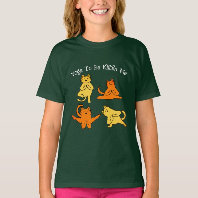 Yoga Posen Katzenjacke T-Shirt, Cool Yoga Kat Spaß T-Shirt (Vorderseite)