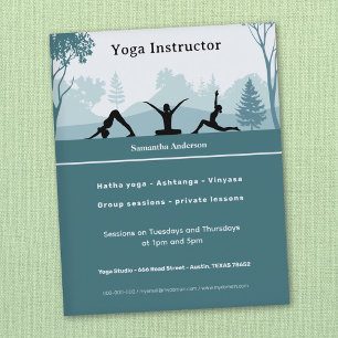 Yoga Posen & Landschaft - Yoga-Instruktor Flyer
