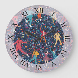 Yoga-Posen, Meditation, New-Age-Kunst  Große Wanduhr