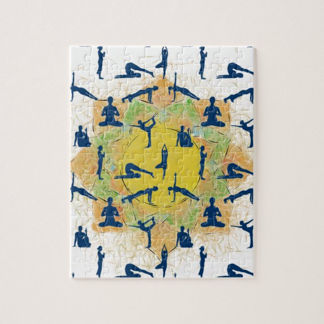 Yoga-Posen mit Zeichnend Lotus-Blume (Vertikal)