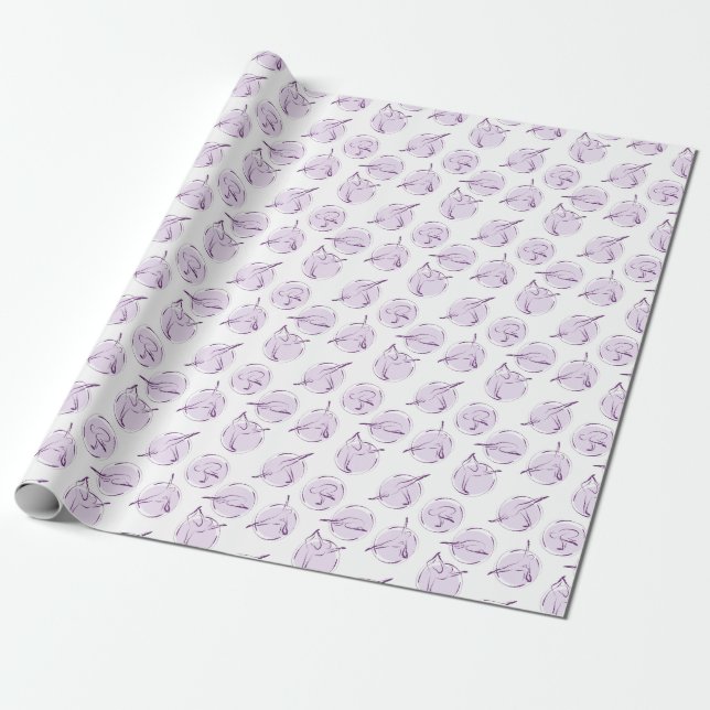 Yoga-Posen-Muster Geschenkpapier (Ungerollt)