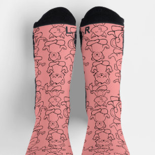 Yoga-Posen-Muster Yoga-nahtloses Muster 17 Post Socken