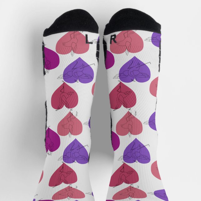 Yoga-Posen-Muster | Yoga-nahtloses Muster 1 Abbild Socken (Oben)