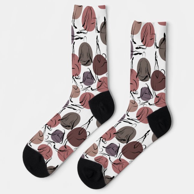 Yoga-Posen-Muster | Yoga-nahtloses Muster 22 Bath Socken (Linkes Detail)