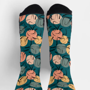 Yoga-Posen-Muster Yoga-nahtloses Muster 23 Fall Socken