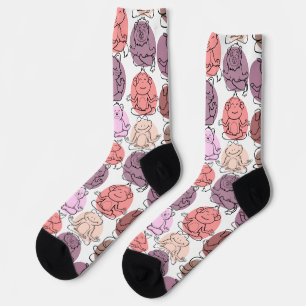 Yoga-Posen-Muster Yoga-nahtloses Muster 31 Adul Socken