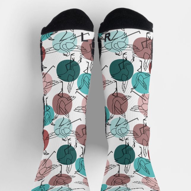 Yoga-Posen-Muster | Yoga-nahtloses Muster 41 anzei Socken (Oben)