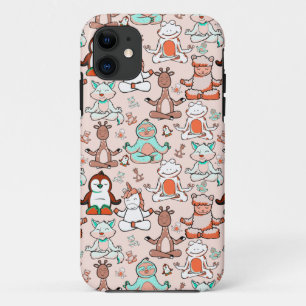 Yoga-Posen-Muster   Yoga-nahtloses Muster 51 Case-Mate iPhone Hülle