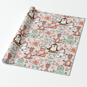 Yoga-Posen-Muster   Yoga-nahtloses Muster 51 Geschenkpapier