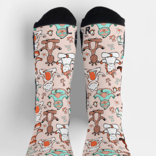 Yoga-Posen-Muster   Yoga-nahtloses Muster 51 iPad Socken