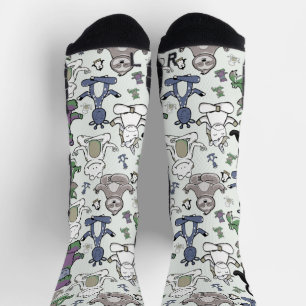 Yoga-Posen-Muster   Yoga-nahtloses Muster 66 Post Socken