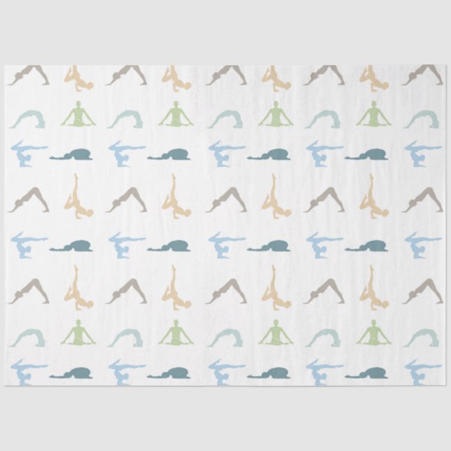 Yoga Posen Silhouette Achtsamkeit Medizin Seidenpapier (Vorderseite)