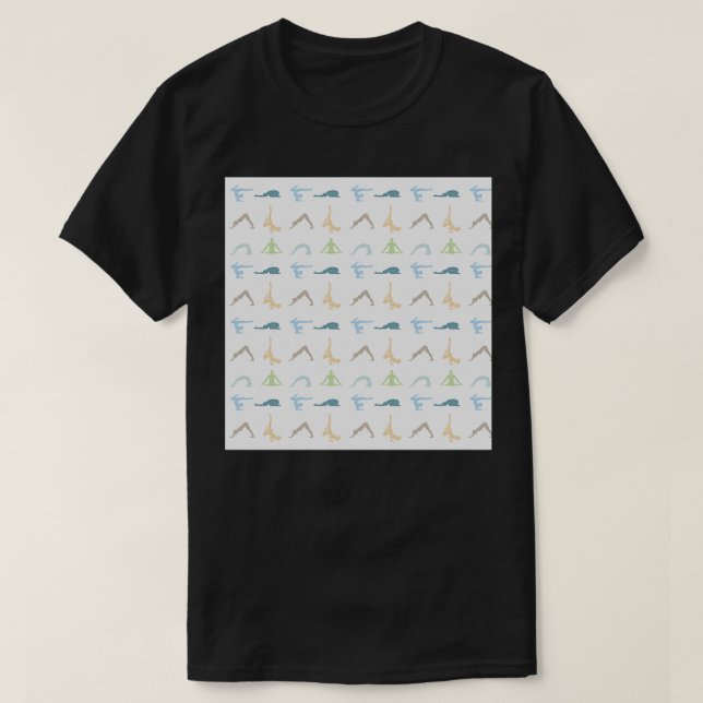 Yoga-Posen-Silhouette T-Shirt (Design vorne)