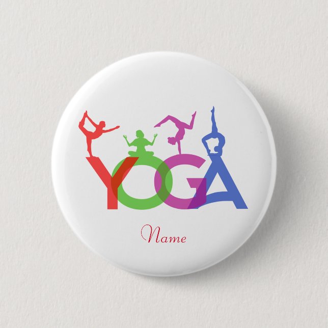 Yoga Posen Silhouetten Thunder_Cove Button (Vorderseite)