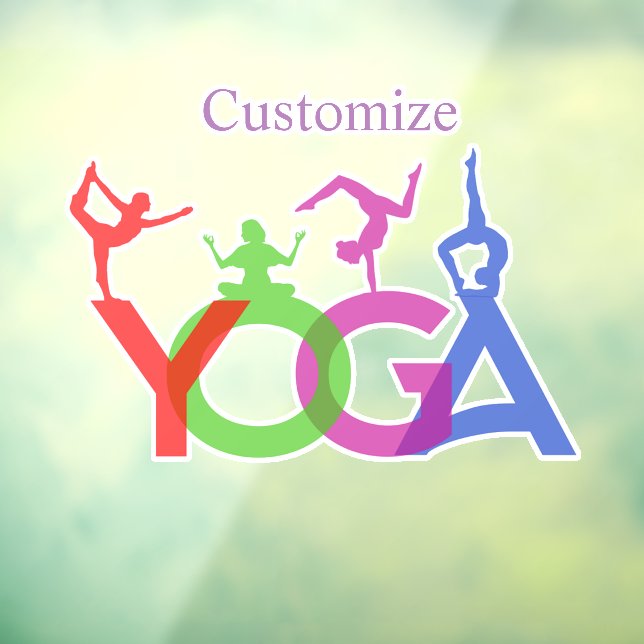 Yoga Posen Silhouetten Thunder_Cove Fensteraufkleber (Blatt 3)
