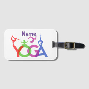Yoga Posen Silhouetten Thunder_Cove Gepäckanhänger