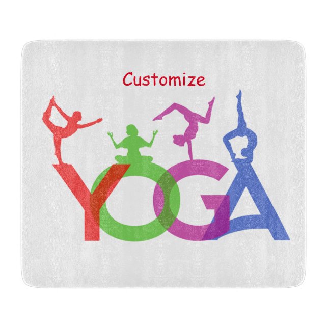Yoga Posen Silhouetten Thunder_Cove Schneidebrett (Vorderseite)