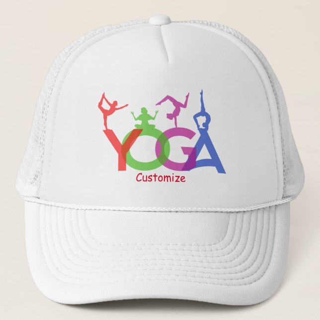 Yoga Posen Silhouetten Thunder_Cove Truckerkappe (Vorderseite)