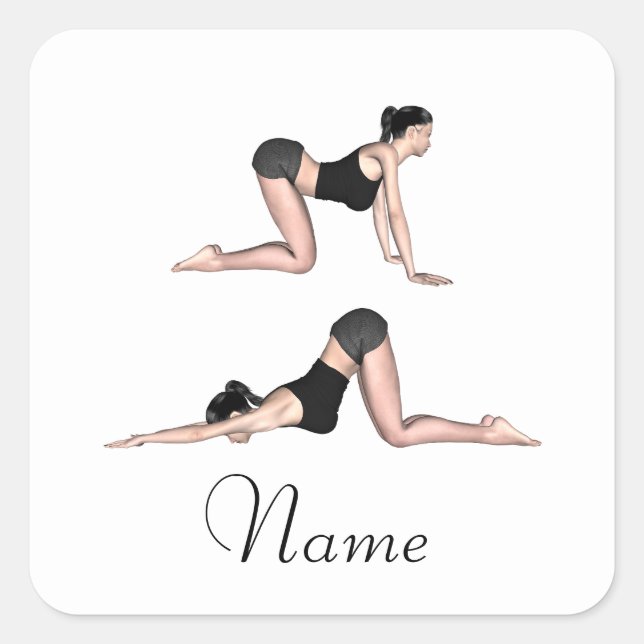 Yoga Posen Thunder_Cove Quadratischer Aufkleber (Vorderseite)