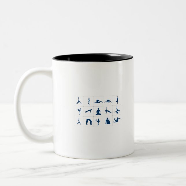 Yoga-Posen Zweifarbige Tasse (Links)