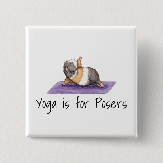 Yoga Posers Funny Guinea Pig Button (Vorderseite)