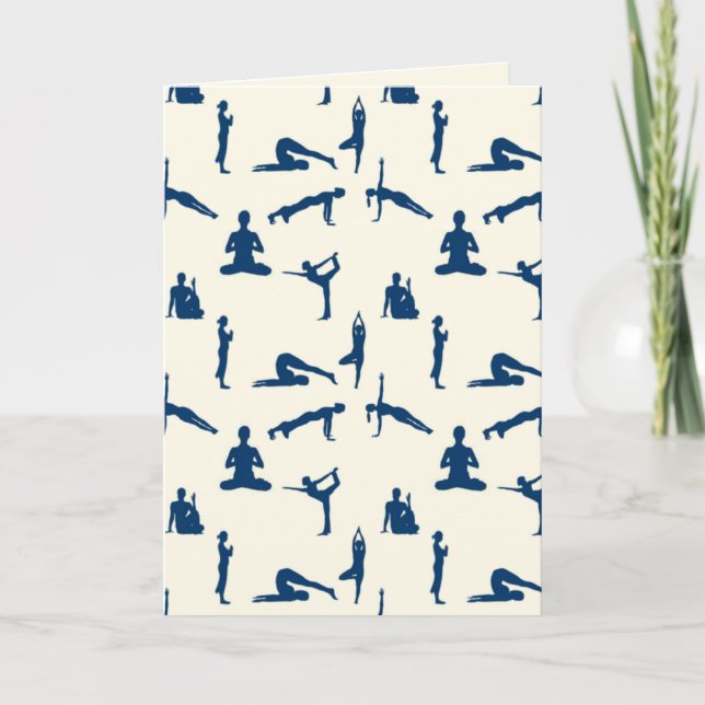 Yoga Poses Cream Off White Karte (Vorderseite)