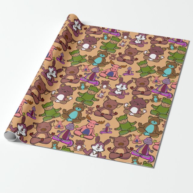 Yoga poses pattern | Yoga seamless pattern 50 Geschenkpapier (Ungerollt)