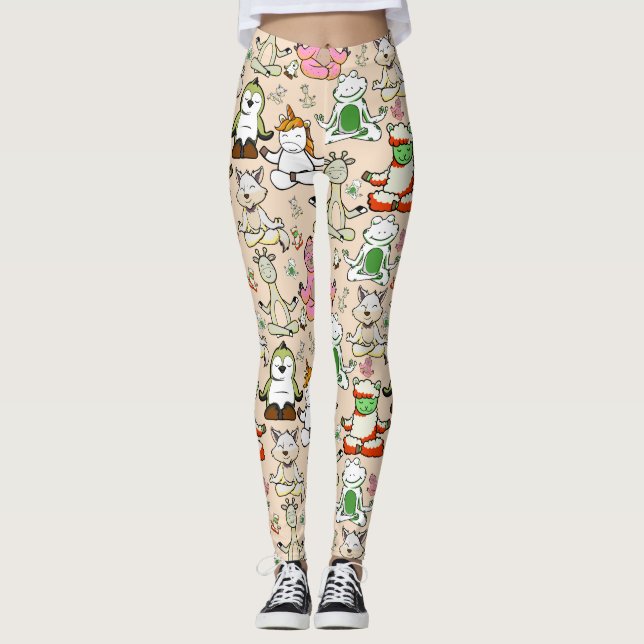 Yoga poses pattern | Yoga seamless pattern 52 Leggings (Vorderseite)