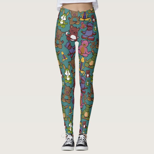 Yoga poses pattern | Yoga seamless pattern 65 Leggings (Vorderseite)
