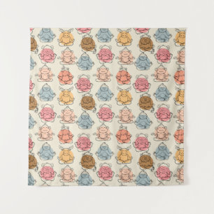 Yoga-Poses Yoga seamless pattern 42 Wandteppich