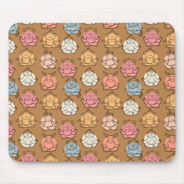 Yoga-Poses Yoga seamless pattern 43 Mousepad (Vorne)