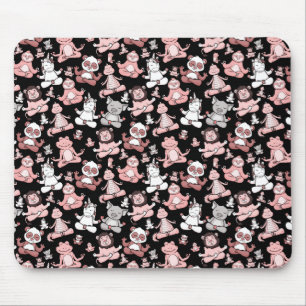 Yoga-Poses Yoga seamless pattern 55 Mousepad