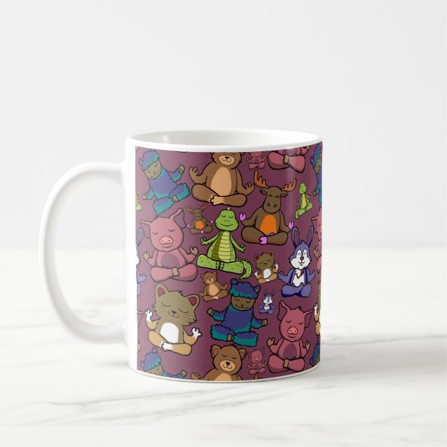 Yoga-Poses Yoga seamless pattern 64 Kaffeetasse (Links)
