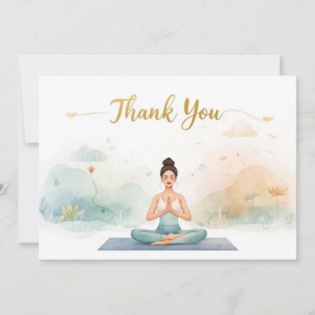 Yoga Position Thank You Card Dankeskarte (Vorderseite)