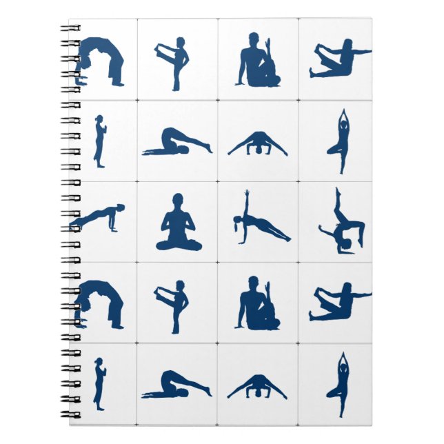 Yoga Positionen für Zen & Meditation Spiral Journa Notizblock (Vorderseite)