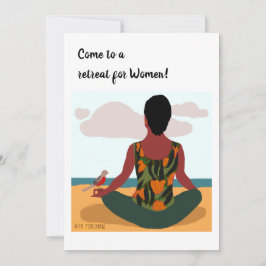 Yoga-positorische Frau lädt ein Einladung