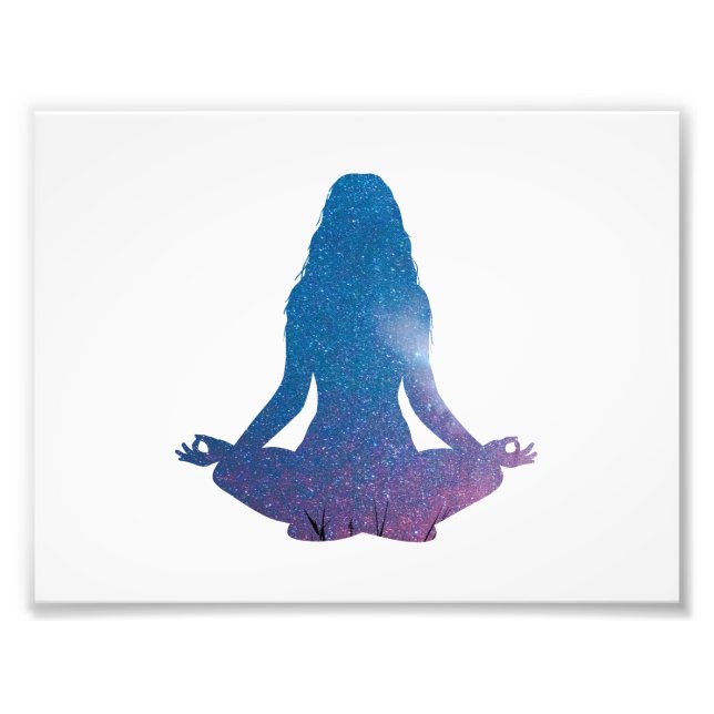 Yoga praktizierende Frau - Farbe für Hintergrund a Fotodruck (Vorne)
