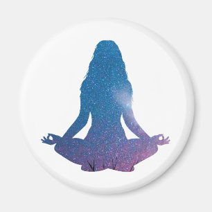 Yoga praktizierende Frauen - Farbe wählen Magnet