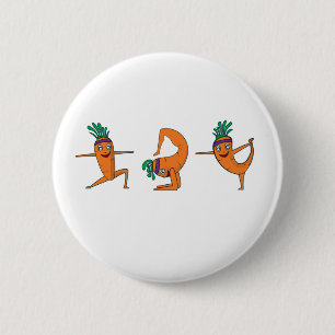 Yoga Praxis Karotten Pose Meditation Funny Butto Button