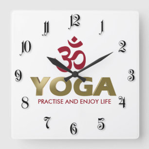 Yoga Quadratische Wanduhr