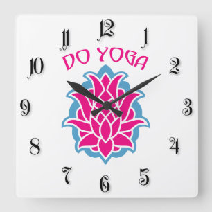 Yoga Quadratische Wanduhr