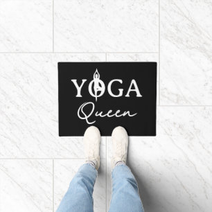 Yoga Queen Black Doormat mit Pose Silhouette Fußmatte