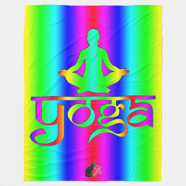 Yoga-Regenbogen-Intentionen Fleecedecke (Vorderseite)