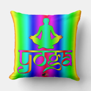 Yoga-Regenbogen-Intentionen Kissen